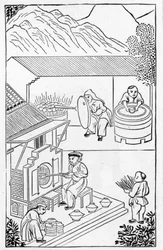 中国の製造に関する一連のイラストからの炉の開閉（シリーズ全体については384116および384117を参照）