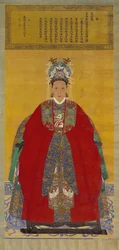 李マダムの肖像、1535年（絹の掛け軸のインクと色）