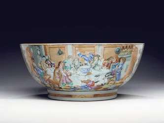 希少で巨大なパンチボウル、1775年頃