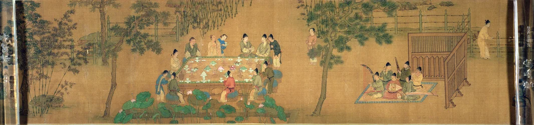 竹林の庭に集う学者たち