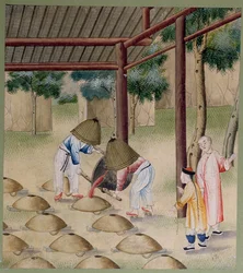 伝統的なフォージでの作業（紙のトイレ）