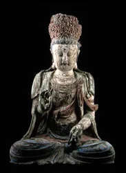 挙手した座禅大、仁王朝（1115-1234）（木と顔料）（206547を参照）