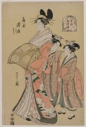 花魁の瀧姫とお供（シリーズ「若草の新文様」より）