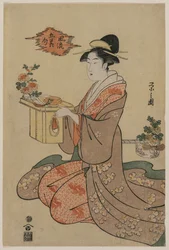 菊花盃を持つ女（風流五節句より）