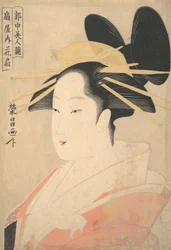扇屋の花魁花薙大頭像 1798年と思われる