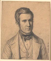 アーティストの妻の兄弟であるクリステン・クリステンセン・コブケ (1817-1846) の肖像