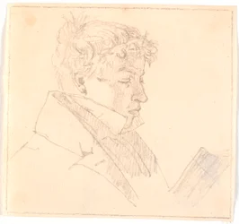 カール・アドルフ・ケブケ牧師（1804-1840）、芸術家の長兄である青年を読む？