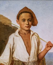 カプリの漁師の少年 1839年頃 油彩・紙・厚紙