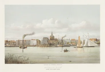 ドルドレヒトの Groothoofdspoort のビュー Groote Hoofd のビュー (オブジェクトのタイトル) 1864年のドルドレヒト（オブジェクトのシリーズタイトル）