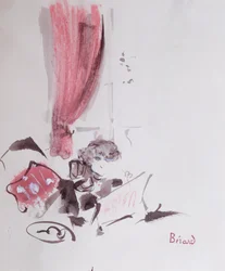 Colette (1873-1954) (guache sobre papel)
