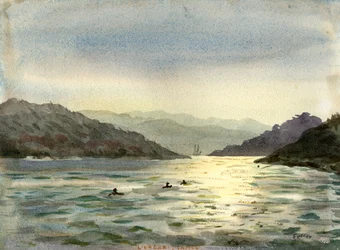 黄金の海（水彩）