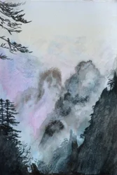 信じ始めること（ピンク）、2015年（紙に水彩画）