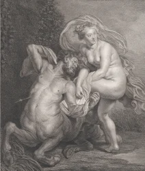 ネッススから毒のチュニックを受け取ったデイアネイラと、負傷したケンタウロスが..., 1778.