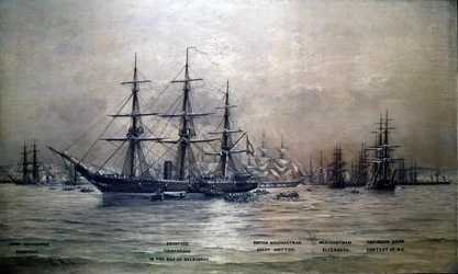 南軍の巡洋艦シェナンドア、オーストラリア、メルボルンの港、1865年、1865年頃