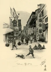 香港の通り、1898 年。