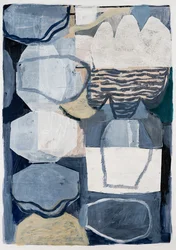 Horizons, 2023（コラージュ、アクリル、ハウスペイント、ミクストメディア、カード）