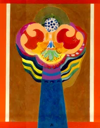 大天使 2010年頃 （パネルにアクリル、金箔）