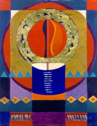 Eternal Flame, c. 2004（ジェッソ加工パネルにエッグテンペラ、金箔）