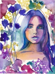 夢見がちな花を愛する女性