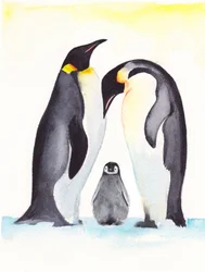 優しいペンギン一家