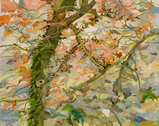 秋の木, 2011 （水彩絵の具で描いた紙のコラージュ）