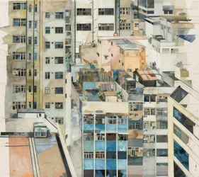 香港、2011（水彩絵の具で描いた紙のコラージュ）
