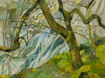 Honister Winter Tree, 2018（水彩絵の具で描いた紙のコラージュ）