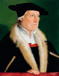 "ヒューマニスト "セバスチャン・ミュンスター（1489-1552）の肖像クリストフ・アンベルガー（1500～1562年頃）の絵画（1550年頃） - 木に油彩 Dim 55,8x43,3 cm Staatliche Museen, Berlin