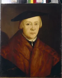 男の肖像（男の肖像）。 Christophe Amberger (1500-1562 年頃) による絵画、木に油彩、1548 年以降。 ドイツの芸術