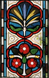 バラと小麦、1865（ステンドグラス）