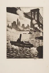 ブルックリン橋の下、1921年のパブ。