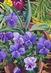 パンジーと植木鉢、2007（紙にトイレ）