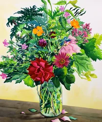 庭の花（紙に水彩）