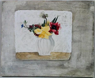 白い瓶の春の花、1930年頃