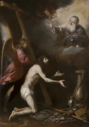 スペイン語：Cristo flagelado arrodillado ante Dios Padre（父なる神の前に跪く鞭打たれたキリスト）