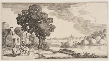 風景（プレイサンテ・ランツシャッペン）より「川での干し草の運搬