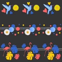 鳥、花、スポット、ストライプ