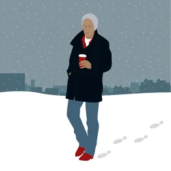 雪の中のコーヒー