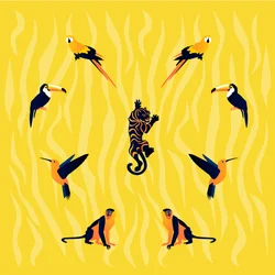 動物 - 黄色 - 黒