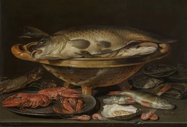 魚のある静物、ca 1612-1621。