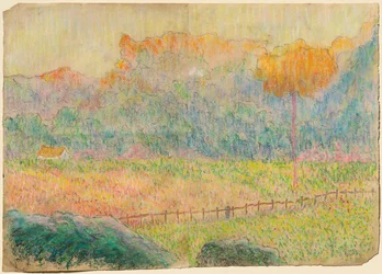 「人物と家のある風景」の習作
