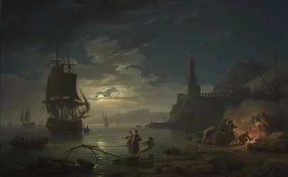 月明かりの下での海岸の風景、1769