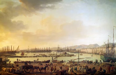 トゥーロン港の眺め ジョセフ・ヴェルネ（1714-1789）の絵画 18世紀 パリ、海洋博物館