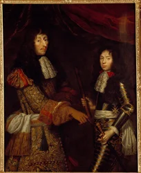グラン・コンドと呼ばれたブルボン公ルイⅡ世（1621-1686）と、その息子であるアンギエン公アンリ・ジュール（1643-1709）の肖像。クロード・ルフェーヴル（1632-1675）の作品