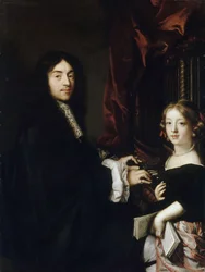 オルガニスト、チャールズ・クーペラン1638-1678と娘の肖像