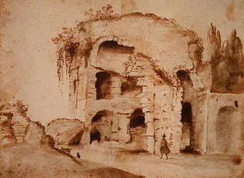 パラティーノの廃墟（紙に水墨画