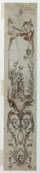 ドローイング、フォーチュンとジャック・ネッケルの描かれたパネルのデザイン、1788-90年
