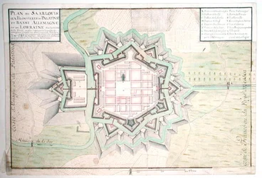 Atlas 131 E Traar de Fortificationsからのザールルイの計画（ペンとインク、紙のトイレ）