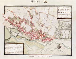Atlas 131 H. Fol 72 Plan of Noirmoutier-en-L&39;Ile、c.1700（紙にペン、インク、トイレ）