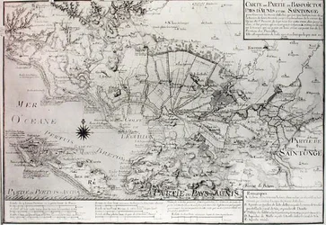 アトラス131 H f.42 1716年のエギヨン湾の沼地を含むバスポワトゥー、アウニス、サントンジュの地図
